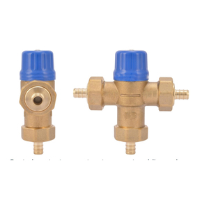 Robinet mélangeur thermostatique à sertir de 1/2 pouce avec raccords à barbelés et vannes de refoulement intégrées, raccord de plomberie en laiton sans plomb, <span class=keywords><strong>eau</strong></span> <span class=keywords><strong>potable</strong></span> - Product Image 3
