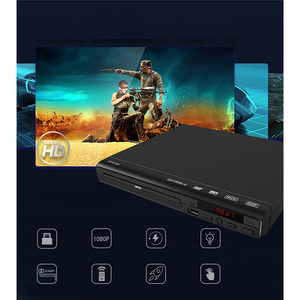 Mini lecteur DVD/VCD 1080P, lecteur multimédia domestique, sortie AV, corps en plastique noir, télécommande pour TV et maison - Product Image 5
