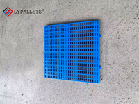 Tapis de stockage en plastique Euro à grille simple bleu emboîtable, entrée 4 voies, étanche, résistant à l'humidité et au froid, pour entrepôt et palette