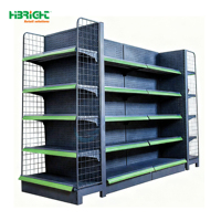 Highbright One-Stop-Oplossing Heavy-Duty Metalen Supermarktrek 5-Shelf Gondels Solide Planken Voor Supermarkt