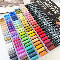 Stylos de peinture acrylique 60 couleurs Marqueurs à double pointe pour artistes, bricolage et peinture sur toile Stylo en plastique non toxique à séchage rapide
