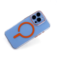 Coque de téléphone transparente avec logo creux pour iPhone 16 Pro Max, compatible avec la charge sans fil MagSafe