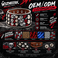 Bracelet en PU pour homme et femme, rivets, quatre boutons en un, style punk, cristaux, strass, accessoires de mode