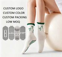 Chaussettes de yoga et de Pilates professionnelles en coton de haute qualité 2026 avec logo personnalisé, antidérapantes, à volants