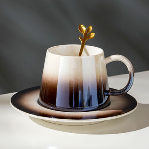 Wholesale Gradient Color Milk <b>Mug</b> Cappuccino <b>Mug</b> <b>Coffee</b> Cup and Saucer <b>Set</b> Vintage Tea Cups Luxury Tea Cup <b>Set</b> - Product Image 2