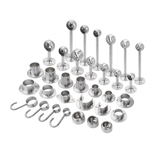 Support de fixation rond en acier inoxydable Kovalev 19-32mm pour tringle de penderie, accessoires pour tringle à linge - Product Image 2
