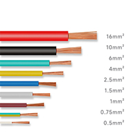 Cable Eléctrico Flexible de Cobre de un Solo Núcleo H07V-U H07V-K H07V-R 450/750V 2.5mm² 4mm² 6mm² 10mm² 16mm² con Aislamiento de PVC