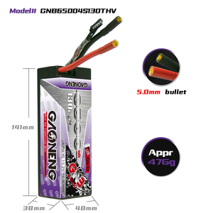 Batterie LiPo GNB pour GNB65004S130THV 6500MAH 4S1P 15.2V 130C LCG pour voiture RC fine avec connecteur balle de 5 mm, 300 cycles - Product Image 4