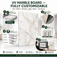 Panneau mural en PVC effet marbre UV, finition brillante, aspect pierre réaliste, revêtement intérieur, villa, hôtel, décoration résidentielle