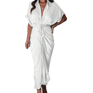 Danh sách mới trang phục giản dị 2024 Tie up thiết kế buổi tối ăn mặc Eo mỏng phụ nữ phụ nữ thanh lịch ăn mặc mùa hè PU mini cổ điển ODM - Product Image 5