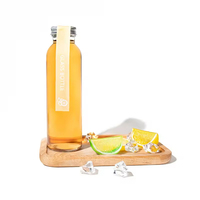 Bouteilles en verre transparent cylindriques de 330 ml et 500 ml, prix usine, vides, pour jus de fruits et thé, avec bouchon à vis