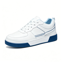 Chaussures de sport plates pour hommes avec logo de marque personnalisé, baskets de skate, cuir synthétique blanc pur, grande taille EU 49 50 US15, tendance de la mode