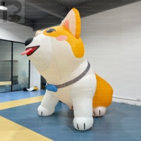 Chien gonflable géant réaliste Corgi de 13 pieds en tissu de haute qualité pour animalerie, parc animalier, marque d'animaux, événement de marché hors ligne
