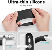 Étui pour écouteurs Airpods Max, housse en silicone pour Apple Airpods Max Accessoires Cases 3 en 1 set (Noir)