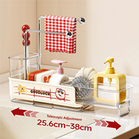 Étagère de rangement multifonctionnelle à double niveau rotative en acier inoxydable durable et moderne pour l'évier de la salle de bain et de la cuisine, pour les outils