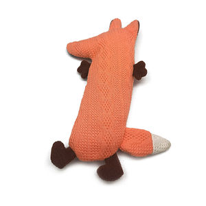 Giocattolo da masticare per cani in maglia piatta divertente volpe morbida ripiena da masticare interattiva grande volpe di peluche con grandi occhi - Product Image 4