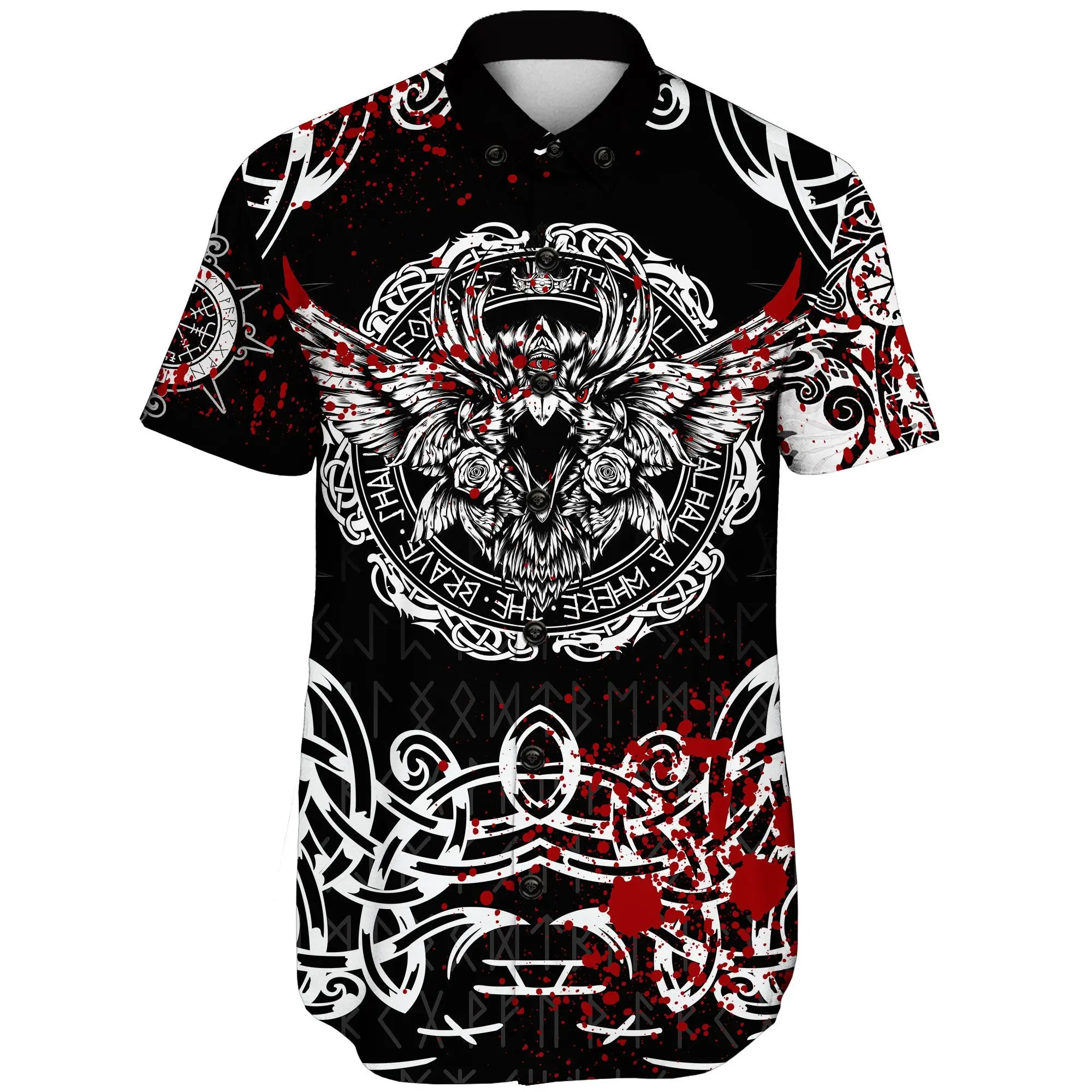 Wholesale New Summer Fashion Men's Shirt Paint Splashing Oriental Style Print Casual Bohemia Fashion Hip Hop Shirts For Men