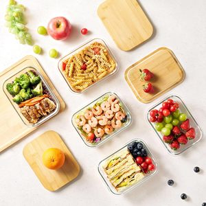 Ensemble de boîtes de rangement en verre 2020, récipients alimentaires avec couvercle en bambou, OEM - Product Image 5