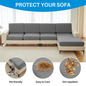 Funda Protectora Elástica para Asiento de Sofá, Jacquard a Rayas, de Alta Calidad, Lavable, Elástica, para Sala de Estar, Seccional - Product Image 2