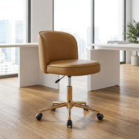 Chaise mobile professionnelle en PU avec roulettes et dossier, personnalisable, mobilier pour salon/bureau/hôtel