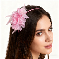 Serre-tête de carnaval à fleurs et plumes avec perles, idéal pour les fêtes et mariages, pour femme HC002