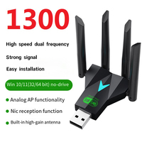 Adaptor USB Dual Band, keluaran baru Dongle Wi Fi gratis Drive USB3.0 Ethernet penerima Mini untuk PC & produsen