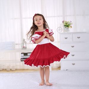 Robe de bébé fille en viscose rouge et blanche en gros pour les filles de 2 à 14 ans, robe de Noël pour enfants - Product Image 5