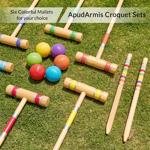 Ensemble <span class=keywords><strong>de</strong></span> <span class=keywords><strong>croquet</strong></span> pour six joueurs avec maillettes en bois et caoutchouc <span class=keywords><strong>de</strong></span> haute qualité, balles colorées <span class=keywords><strong>de</strong></span> 28 pouces, buts, <span class=keywords><strong>jeu</strong></span> <span class=keywords><strong>de</strong></span> pelouse et <span class=keywords><strong>de</strong></span> jardin pour adultes et adolescents - Product Image 1