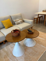 Ensemble de table basse et de thé en bois massif rond et en métal pour le salon, moderne et durable, art du fer, de luxe
