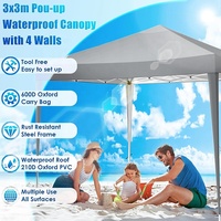 Verstellbarer 3x3 m Garten pavillon mit wasserdichtem zusammen klappbarem Metallrahmen pulver beschichtet für Patio Camping Beer Festivals Partys