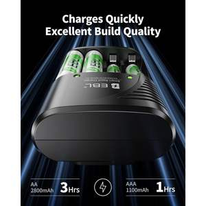 For EBL 4-Bay Digital <b>Battery</b> Charger for AA & AAA <b>Rechargeable</b> NiMH <b>Batteries</b> 4 Count for Recharging Digital Devices - Product Image 3