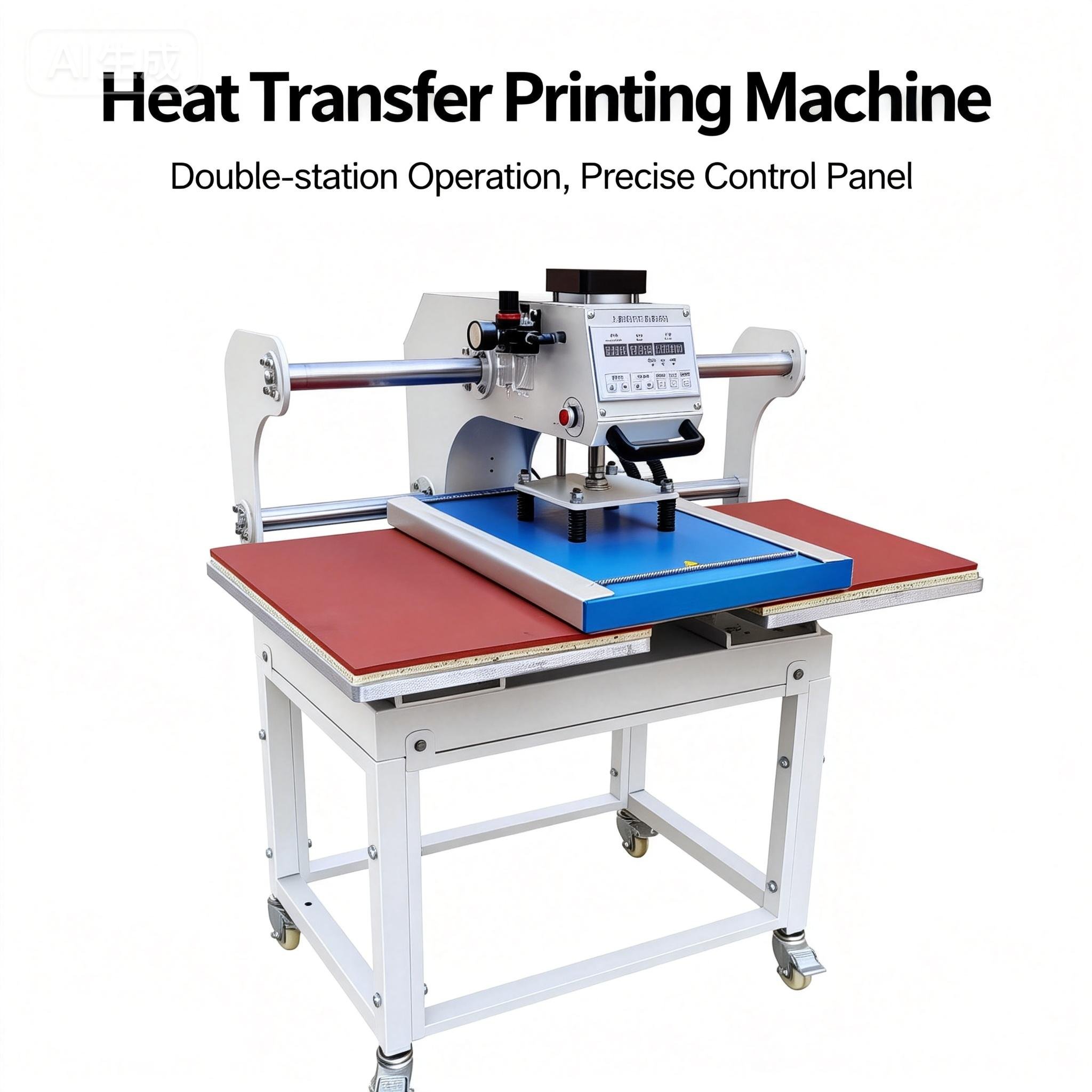 Semi-Automatic Double Station Heat Press Machine With Flatbed Printer New Condition Pneumatic Heat Transfer Oven