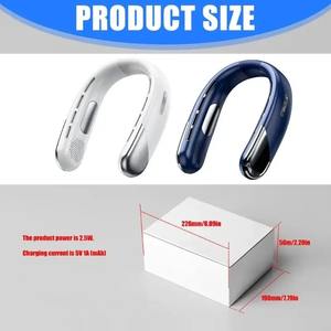 Ventilateur portable sans pales à suspendre autour du cou, mini climatiseur rechargeable par USB, dispositif de refroidissement - Product Image 2