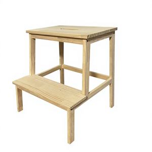 Tabouret d'apprentissage de la propreté en bois au design moderne pour enfants, avec patins antidérapants, et marchepieds de sécurité supplémentaires pour la sécurité des enfants - Product Image 6