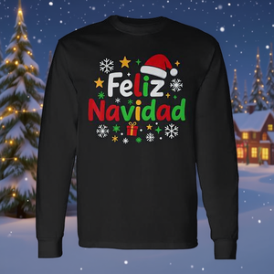 Maglietta a maniche lunghe Feliz Navidad, regalo natalizio spagnolo - Product Image 3