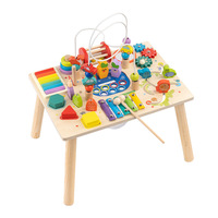 Table de jeu éducative en bois Montessori transfrontalière pour l'apprentissage précoce des nourrissons et jeunes enfants