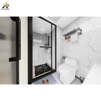 Mini-maison préfabriquée mobile en structure acier, type capsule spatiale, pour B&B, suites, cabane, unité de glamping écologique de haute qualité, moderne