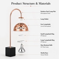 Xingpai Restaurant Apparatuur Rose Goud Gehamerde Elektrische Voedsel Warmer Lamp Roestvrij Staal Enkelkoppige Voedsel Warmte Lamp