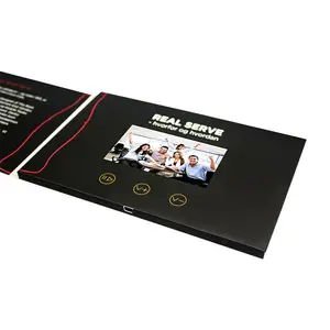 베스트 셀러 도매 A5 검은 종이 광고 플레이어 7 인치 비디오 음악 포토 북 LCD 책자 비즈니스 비디오 브로셔 카드