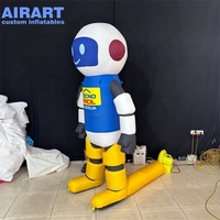 Mascotte robot gonflable personnalisée en usine, personnage de dessin animé, logo de marque imprimable, ballon gonflable robot gonflable