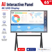 Tableau blanc interactif numérique intelligent KINGONE de 65 pouces à écran plat multi-tactile pour l'enseignement scolaire
