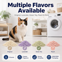 Litière pour chat personnalisée OEM, naturelle, de qualité alimentaire, à base de plantes, agglomérante en 3 secondes, douce pour les pattes, faible en poussière, jetable dans les toilettes