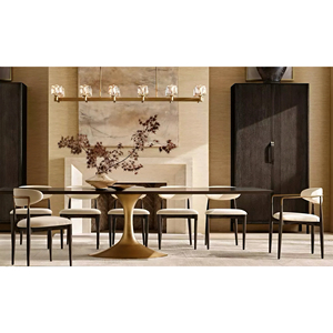 Mesa de Comedor Rectangular <span class=keywords><strong>Aero</strong></span> Estilo RH, Mesa de Comedor de Madera Maciza - Muebles Modernos para Cocina y Sala de Estar - Product Image 4