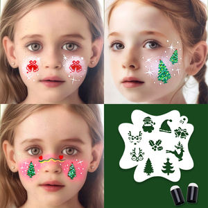 Pochoirs d'impression à tirage rapide lavables de vacances de Noël Outils de maquillage temporaires d'art corporel pour la peinture du visage et du corps - Product Image 5