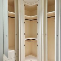 Système de dressing modulaire, armoire d'angle moderne blanche, armoire de rangement personnalisée pour chambre à coucher