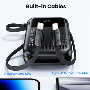 Batería Externa Compacta Toocki de 10000mAh con Doble Cable y Salida Máxima de 35W con Pantalla Digital para <span class=keywords><strong>Uso</strong></span> Diario con Móviles - Product Image 5