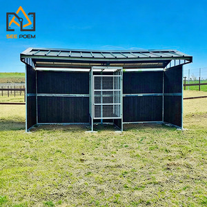 Rifugio <span class=keywords><strong>per</strong></span> <span class=keywords><strong>Cavalli</strong></span> Portatile Facile da Montare, Attrezzatura Agricola Autoportante, Box <span class=keywords><strong>per</strong></span> <span class=keywords><strong>Cavalli</strong></span> con Tetto e Recinto in Compensato - Product Image 4