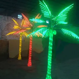 Outdoor Paisagem Árvore Lâmpada Natal Decoração Iluminação LED Artificial Coconut Neon Palm Tree