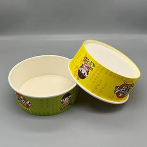 Bol à salade en papier avec couvercle 500ml-1300ml par le fournisseur d'usine de papier kraft jetable - Product Image 3