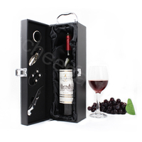 Boîte à vin en cuir Pu, accessoires, boîte de rangement de voyage à poignée unique et moderne, boîte à vin rouge, vente en gros,